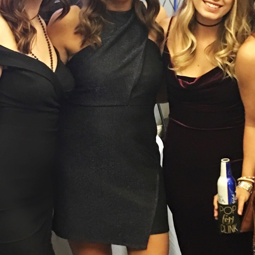 Navy sparkled mini dress